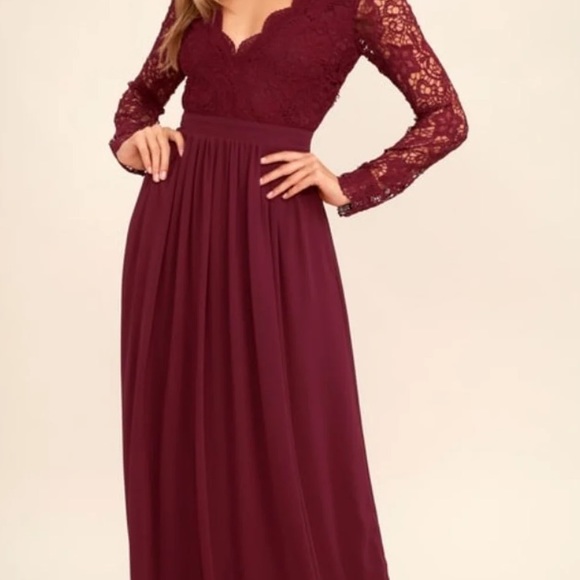Lulus awaken my love burgundy dress small - Picture 2 of 3